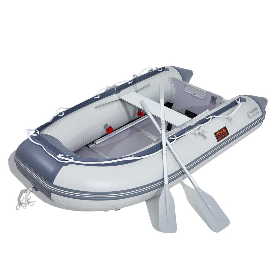 Halsman Inflatable Dinghy Boat – 4-Person Fishing & Sport Tender with Aluminum Oars