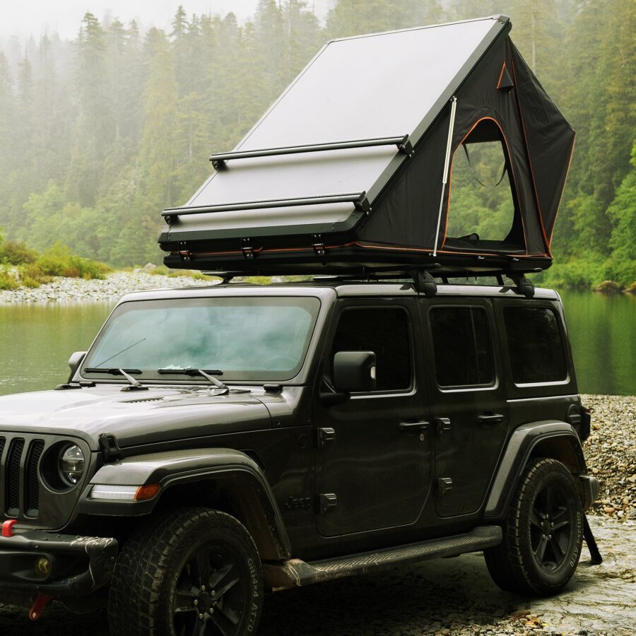 Halsman Scout Plus Series Hard Shell Rooftop Tent – Aluminum Grey with Roof Rack - Image 17