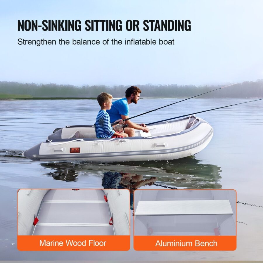 Halsman Inflatable Dinghy Boat – 6-Person Fishing & Sport Tender with Aluminum Oars - Image 4