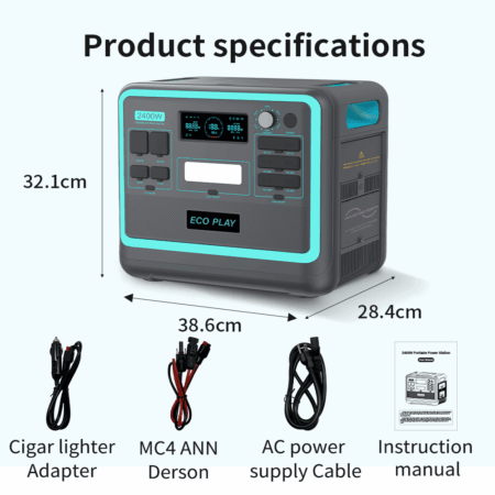 Halsman Portable Power Station – 2048Wh LiFePO4, 2400W AC Output, Fast Charging